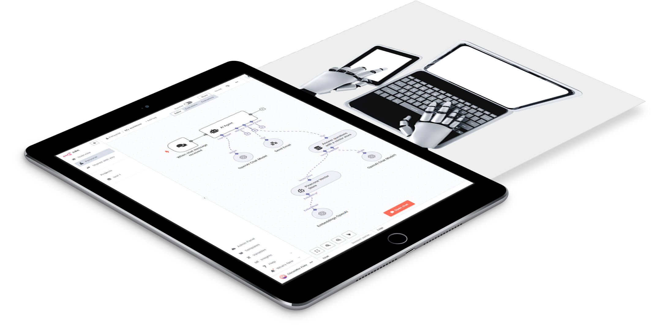 Tablet zeigt wie eine ki-automatisierung funktioniert